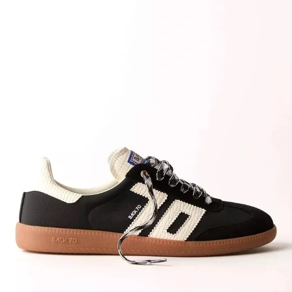 Free People Back 70 Ghost Sneakers Black Mixed Material 2 Tone Laces - Picture 11 of 11